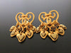 Authentic vintage Chanel earrings heart CC swing gold pearl large
