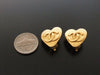 Authentic vintage Chanel earrings gold CC heart small