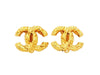 Vintage Chanel logo earrings CC double C jewelry Authentic