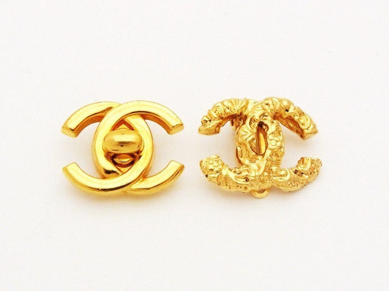 Chanel Black CC Logo Clip On Earrings  Rent Chanel jewelry for 55month