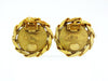 Vintage Chanel logo earring CC rhinestone round jewelry Authentic