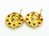 Vintage Chanel rhinestone earrings CC logo round Authentic
