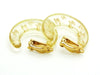 Vintage Chanel clear earrings new crescent CC logo Authentic