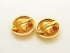 Vintage Chanel round earrings CC logo quilted Authentic