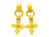 Vintage Chanel cross earrings CC logo dangling cross Authentic