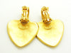 Vintage Chanel heart earrings CC logo dangle Authentic