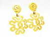 Vintage Chanel dangling earrings CC logo flower Authentic