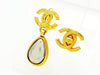Authentic vintage Chanel earrings gold CC silver drop dangle classic