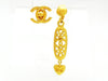 Vintage Chanel dangling earrings CC logo heart long Authentic