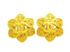 Vintage Chanel flower earrings CC logo