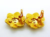 Vintage Chanel flower earrings CC logo