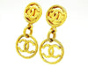 Vintage Chanel dangling earrings CC logo hoop
