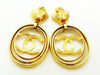 Vintage Chanel dangling earrings CC logo triple hoop