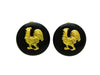 Vintage Chanel black round earrings chicken