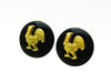 Vintage Chanel black round earrings chicken