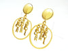 Vintage Chanel dangle earrings logo hoop