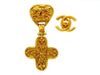 Vintage Chanel earrings CC logo cross dangle