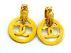 Vintage Chanel hoop earrings CC logo red