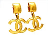 Vintage Chanel logo earrings CC dangle