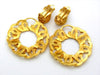 Vintage Chanel dangle earrings CC logo hoop white stone