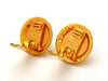 Vintage Chanel rhinestone earrings logo round