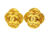 Vintage Chanel earrings CC logo clover large