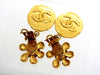 Vintage Chanel dangle earrings flower CC logo