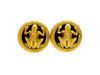 Vintage Chanel earrings frog CC logo black round
