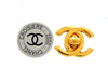 Vintage Chanel earrings CC logo metallic