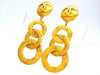 Vintage Chanel dangle earrings triple CC logo hoops