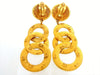 Vintage Chanel dangle earrings triple CC logo hoops