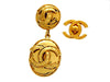 Vintage Chanel dangling earrings CC logo round
