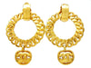Vintage Chanel hoop earrings CC logo dangle