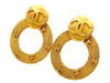 Vintage Chanel earrings CC logo hoop dangle 2-way