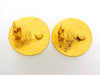Vintage Chanel earrings CC logo brown stone round