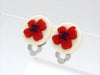 Vintage Chanel earrings clover red plastic