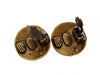 Vintage Chanel earrings CC logo round bronze color