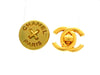 Vintage Chanel earrings button logo round