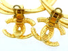 Vintage Chanel earrings hoop dangle CC logo