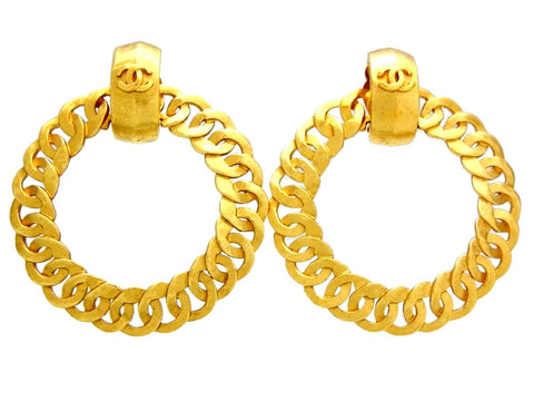 Vintage Chanel earrings big hoop dangle