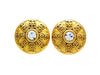Vintage Chanel earrings rhinestone CC logo round