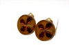 Vintage Chanel earrings logo rhinestone clover