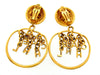 Vintage Chanel earrings logo dangle hoop