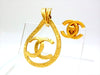 Vintage Chanel earrings CC logo hoop dangle 2-way