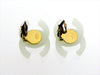 Vintage Chanel earrings CC logo green plastic