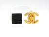 Vintage Chanel earrings camellia CC logo black plastic