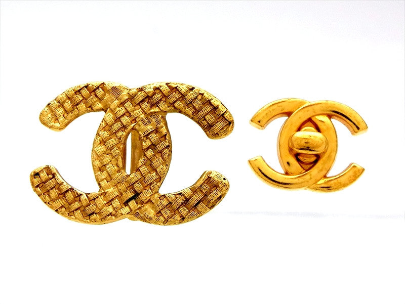 RARE Authentic Vintage Chanel earrings huge CC logo dangle plastic