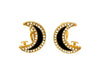 Vintage Chanel earrings black new crescent CC logo