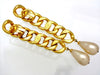 Vintage Chanel earrings long chain pearl drop dangle