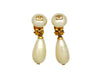 Vintage Chanel earrings CC logo pearl drop dangle